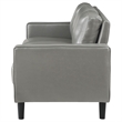 Pemberly Row Faux Leather Upholstered Track Arm Faux Leather Sofa Gray