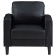 Pemberly Row Faux Leather Upholstered Track Arm Faux Leather Accent Chair Black