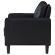 Pemberly Row Faux Leather Upholstered Track Arm Faux Leather Accent Chair Black