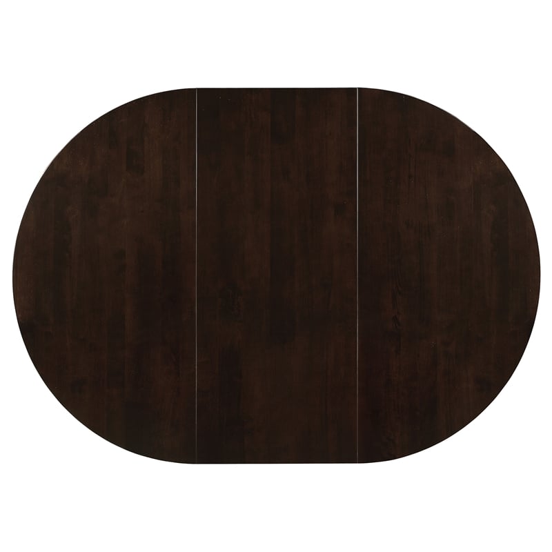 Pemberly Row 5-piece Wood Oval Dining Set with Extension Leaf Cappuccino & Beige