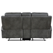 Pemberly Row Faux Leather Upholstered Motion Reclining Loveseat Gray