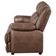 Pemberly Row Faux Leather Upholstered Padded Arm Loveseat Dark Brown