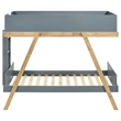 Pemberly Row Wood Twin Over Twin Bunk Bed Van Courtland Blue and Natural
