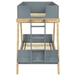 Pemberly Row Wood Twin Over Twin Bunk Bed Van Courtland Blue and Natural