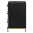 Pemberly Row 3-drawer Wood Nightstand Bedside Table with USB Outlet Black