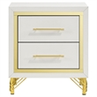 Pemberly Row Modern 2-drawer Wood Nightstand Bedside Table White and Gold