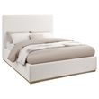 Pemberly Row Transitional Fabric Upholstered Eastern King Platform Bed Cream