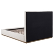 Pemberly Row Transitional Fabric Upholstered Eastern King Platform Bed Cream
