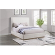 Pemberly Row Transitional Fabric Upholstered Eastern King Platform Bed Cream