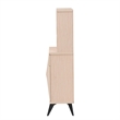 Pemberly Row Two-Tone Light Brown and Black Wood Kitchen Cabinet