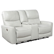 Pemberly Row 2-piece Faux Leather Power Reclining Sofa Set Ivory
