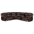 Pemberly Row Faux Leather Power Reclining Sectional Sofa Dark Brown