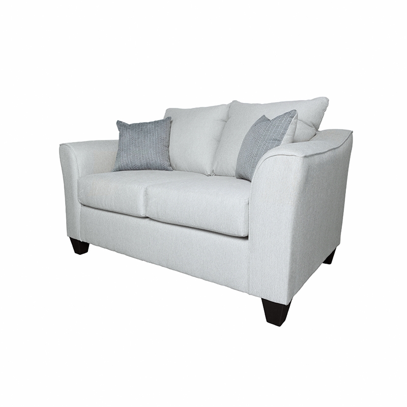 Pemberly Row Fabric Upholstered Track Arm Fabric Loveseat Gray Mist