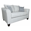 Pemberly Row Fabric Upholstered Track Arm Fabric Loveseat Gray Mist