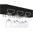 Pemberly Row Circular LED Wood Home Bar with Wine Storage Dark Charcoal