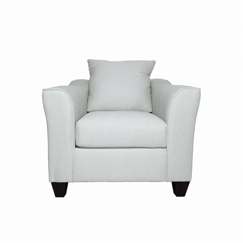 Pemberly Row Fabric Upholstered Track Arm Fabric Accent Chair Gray Mist