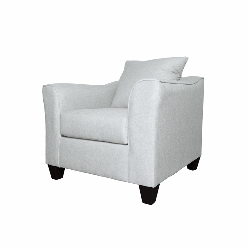 Pemberly Row Fabric Upholstered Track Arm Fabric Accent Chair Gray Mist