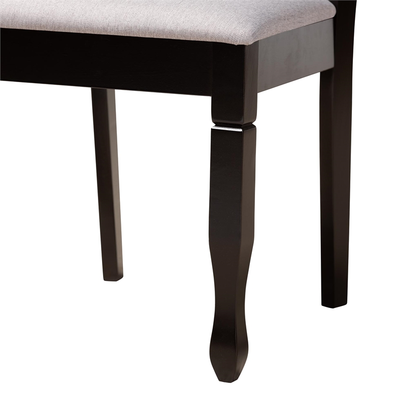 Pemberly Row Gray Fabric and Dark Brown Finished Wood 5-Piece Dining Set