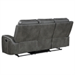Pemberly Row Faux Leather Upholstered Motion Reclining Sofa Gray