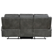 Pemberly Row Faux Leather Upholstered Motion Reclining Sofa Gray