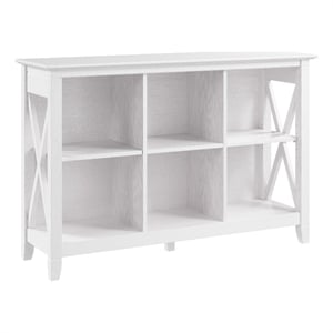 Pemberly Row 6 Cube Bookshelf Bookcase in Pure Engineered Wood White Oak