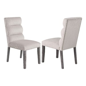 Pemberly Row Modern Fabric Upholstered Dining Side Chair in Stone