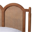 Pemberly Row Brown Wood Queen Size Platform Bed with Woven Rattan