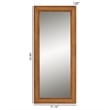 Pemberly Row Walnut Brown Rubberwood and Rattan Frame Wall Mirror