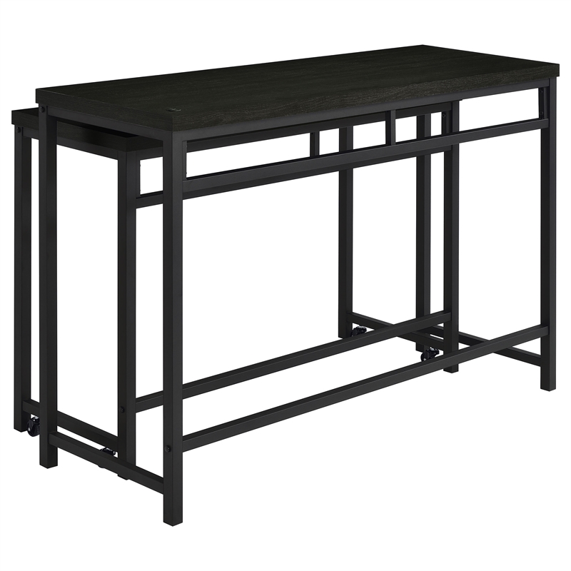 Pemberly Row 4-piece Multipurpose Wood Counter Height Table Set Black