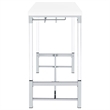 Pemberly Row Wood Pub Height Bar Table with Wine Storage White High Gloss
