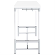 Pemberly Row Wood Pub Height Bar Table with Wine Storage White High Gloss