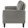 Pemberly Row Faux Leather Upholstered Track Arm Faux Leather Loveseat Gray