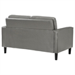 Pemberly Row Faux Leather Upholstered Track Arm Faux Leather Loveseat Gray