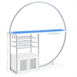 Pemberly Row Circular LED Wood Home Bar with Wine Storage White High Gloss