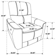 Pemberly Row Modern Faux Leather Power Recliner Chair Saddle Brown