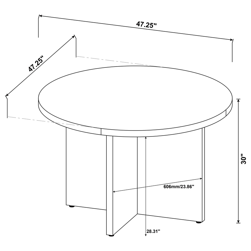 Pemberly Row Modern Round Engineered Wood Dining Table Mango Brown
