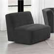 Pemberly Row Modern Fabric Upholstered Armless Chair Dark Charcoal