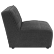 Pemberly Row Modern Fabric Upholstered Armless Chair Dark Charcoal
