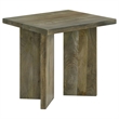 Pemberly Row Farmhouse Rectangular Solid Wood End Table Mango Brown