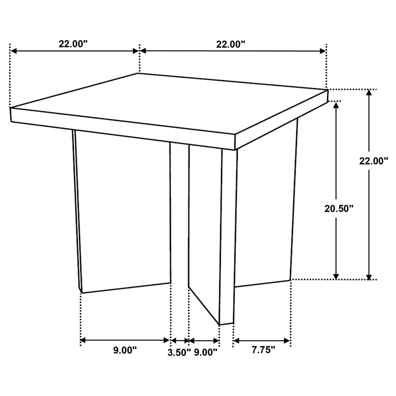 Pemberly Row Farmhouse Rectangular Solid Wood End Table Mango Brown