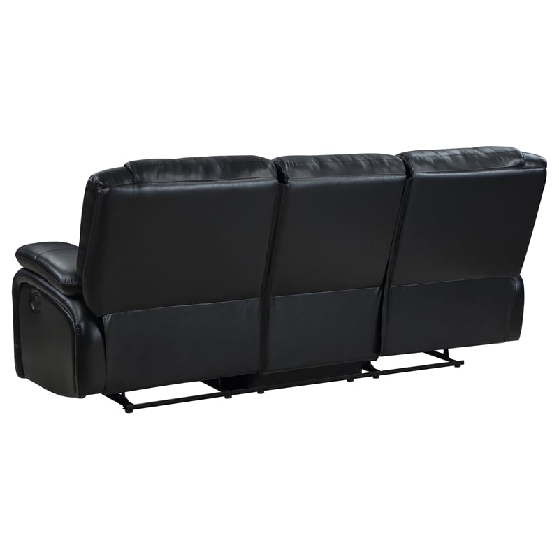 Pemberly Row 3-piece Faux Leather Upholstered Motion Reclining Sofa Set Black