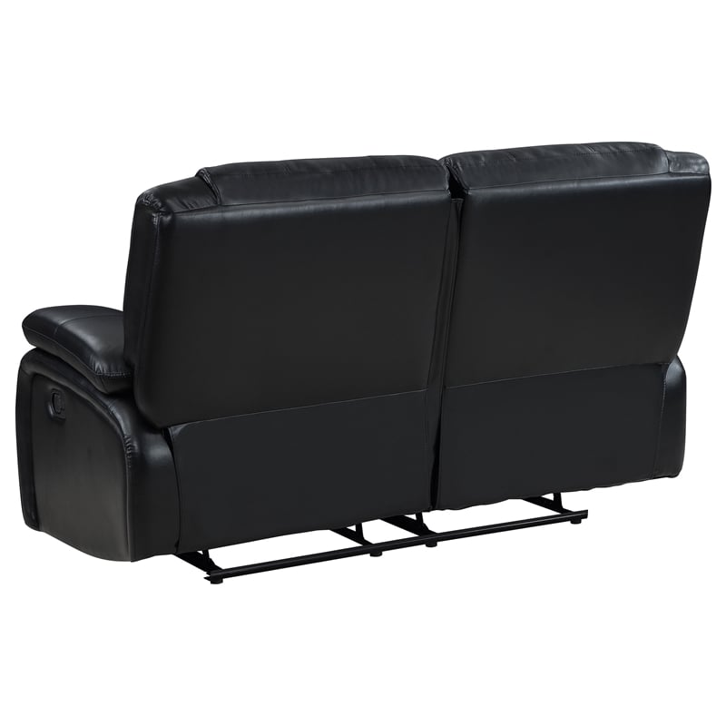 Pemberly Row 3-piece Faux Leather Upholstered Motion Reclining Sofa Set Black