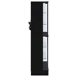 Pemberly Row Wood Display Case Curio Cabinet with LED Lighting Black High Gloss