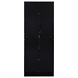 Pemberly Row Wood Display Case Curio Cabinet with LED Lighting Black High Gloss