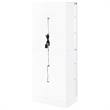 Pemberly Row Wood Display Case Curio Cabinet with LED Lighting White High Gloss