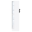 Pemberly Row Wood Display Case Curio Cabinet with LED Lighting White High Gloss