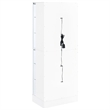 Pemberly Row Wood Display Case Curio Cabinet with LED Lighting White High Gloss