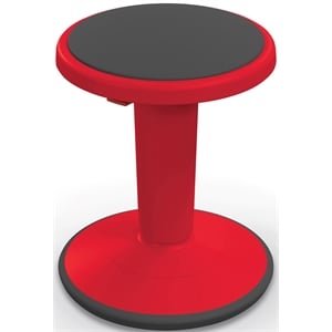 Pemberly Row 14-18&quot Plastic Hierarchy Height Adjustable Grow Short Stool in Red