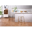 Pemberly Row Silver Orchid Lind Acrylic Low Back Counter Stool In Gold
