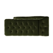 Pemberly Row Tufted Roll Arm Chaise Lounge Olive Green Velvet